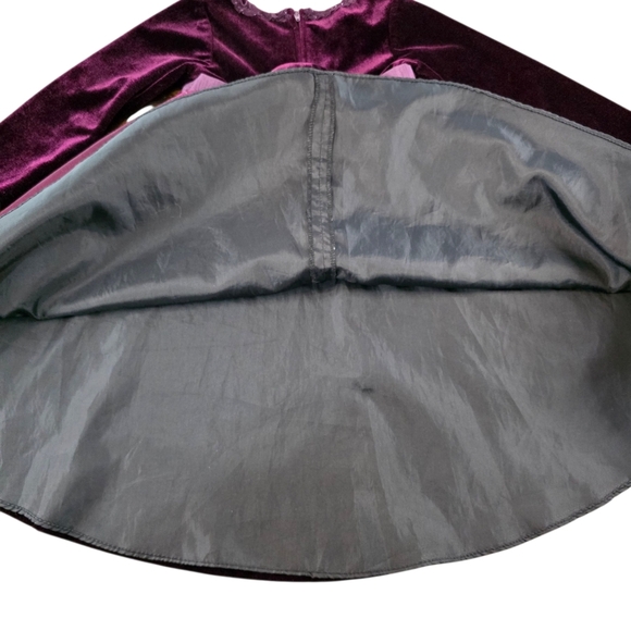 Sophie Rose Purple Velvet Long Sleeve Glitter Ruffle Bow Dress Girls Size 4T - Picture 5 of 8